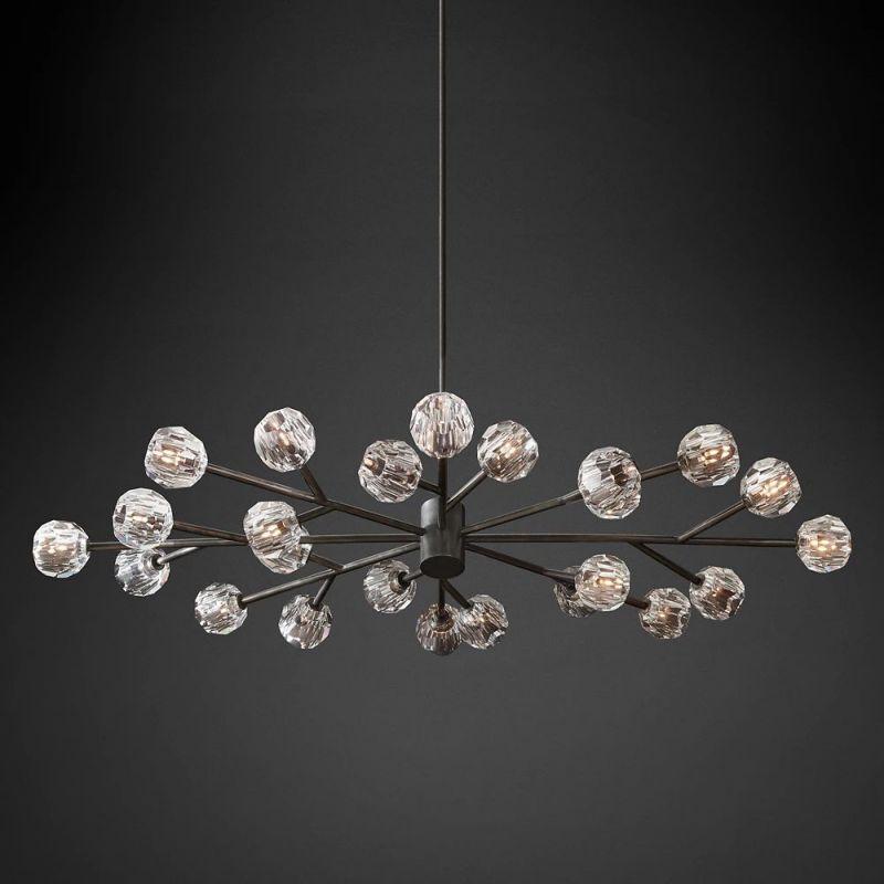 Boule Glass Oval Chandelier 72" - King Lamps