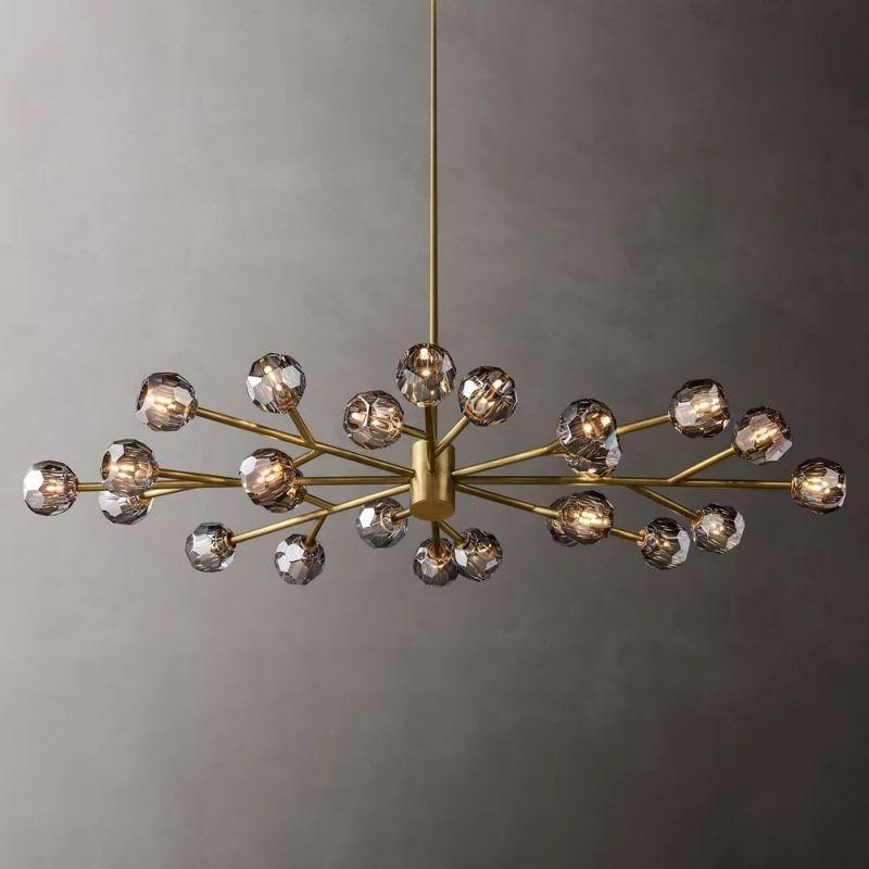 Boule Glass Oval Chandelier 72" - King Lamps
