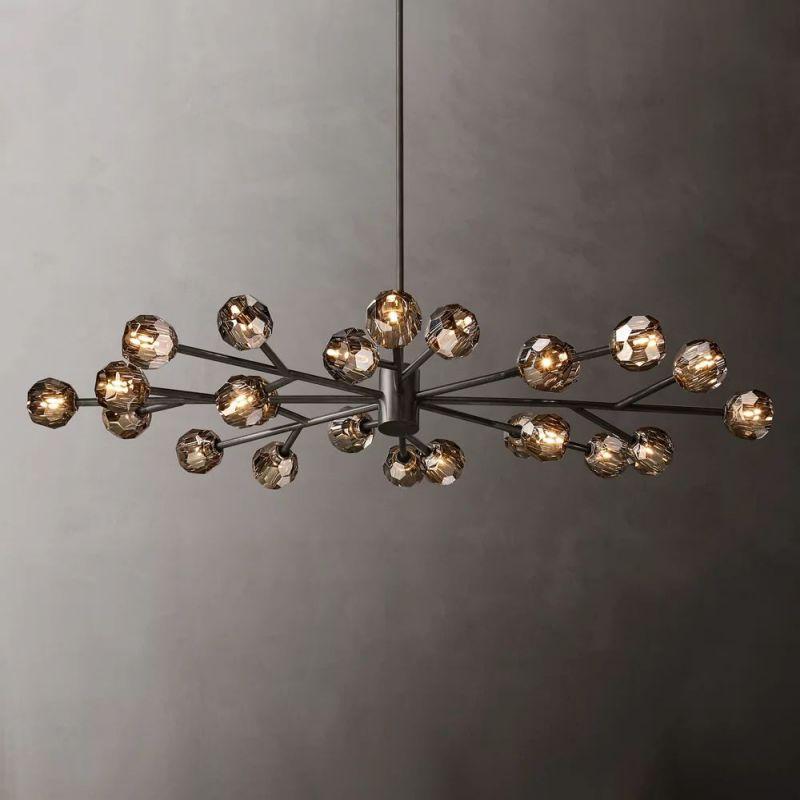 Boule Glass Oval Chandelier 72" - King Lamps