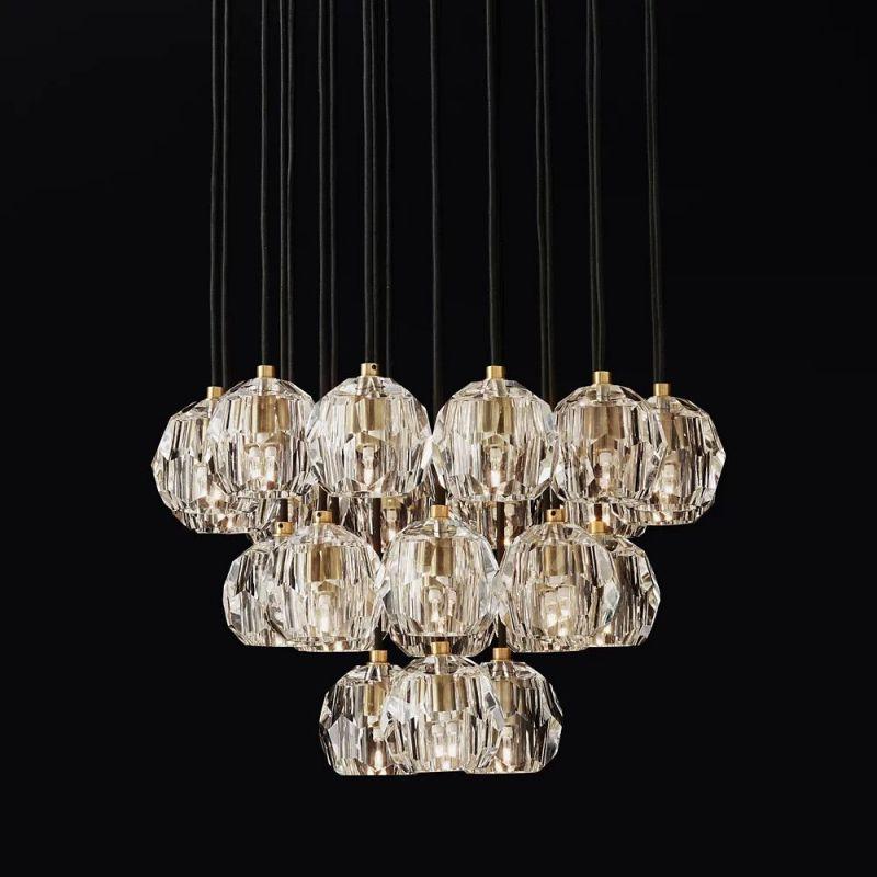 Boule Glass Round Cluster Chandelier 24" - King Lamps