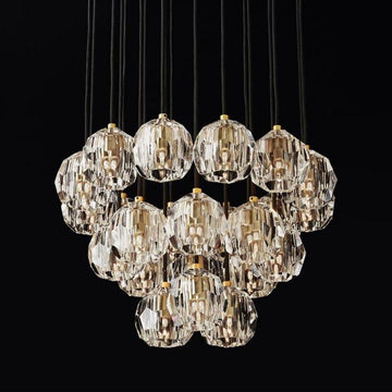 Boule Glass Round Cluster Chandelier 24" - King Lamps