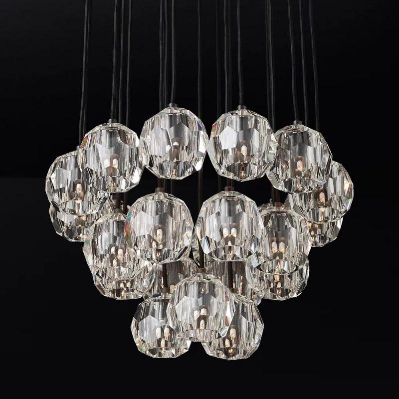 Boule Glass Round Cluster Chandelier 24" - King Lamps