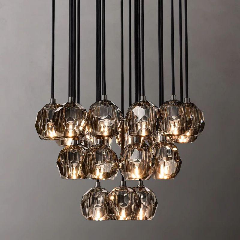 Boule Glass Round Cluster Chandelier 24" - King Lamps