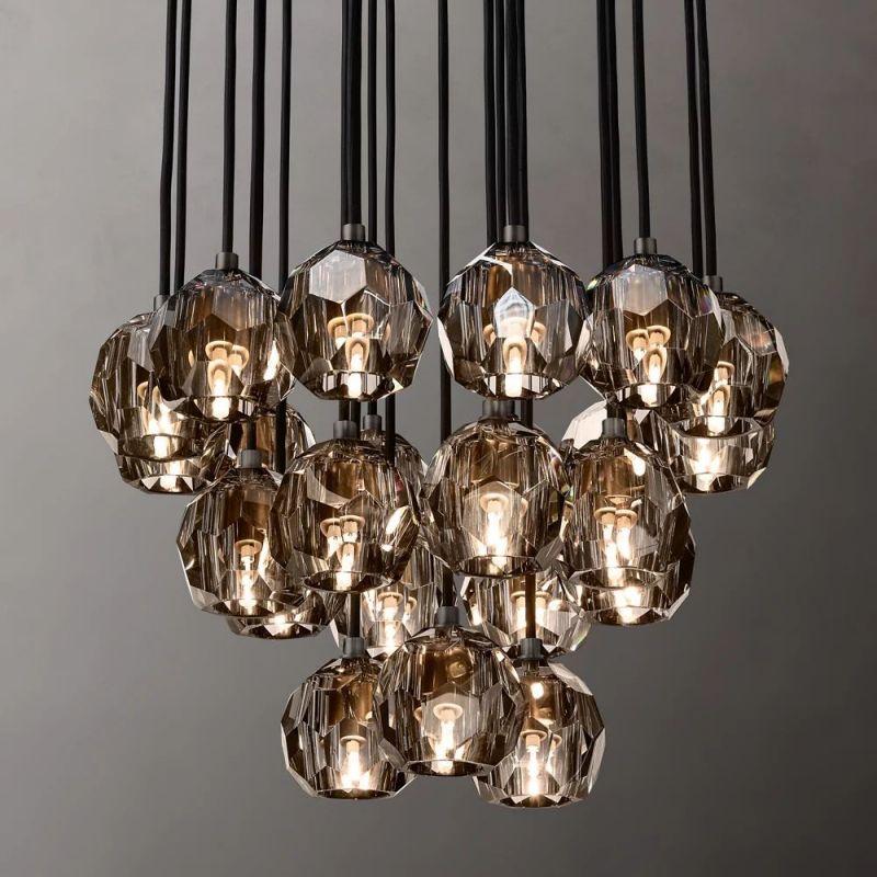 Boule Glass Round Cluster Chandelier 24" - King Lamps