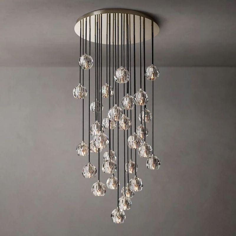 Boule Glass Round Cluster Chandelier 30" - King Lamps