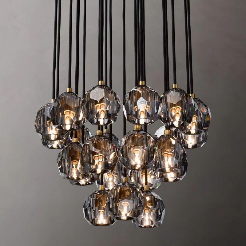 Boule Glass Round Cluster Chandelier 24" - King Lamps
