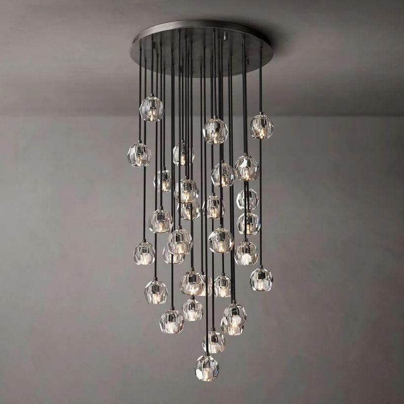 Boule Glass Round Cluster Chandelier 30" - King Lamps