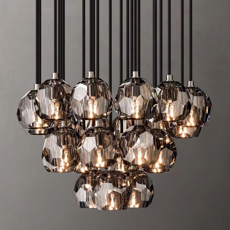 Boule Glass Round Cluster Chandelier 24" - King Lamps