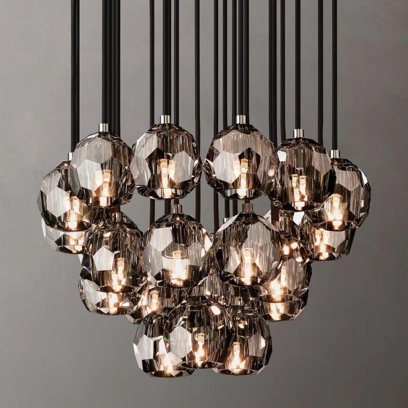 Boule Glass Round Cluster Chandelier 24" - King Lamps