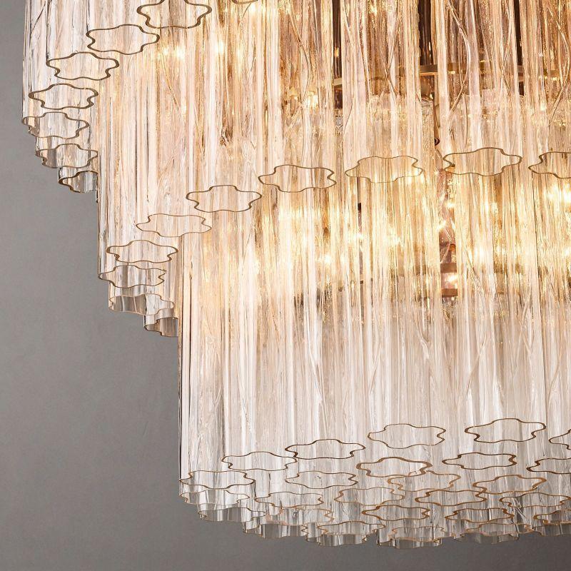 Cielo Glass 3-Tier Round Chandelier 36” - King Lamps