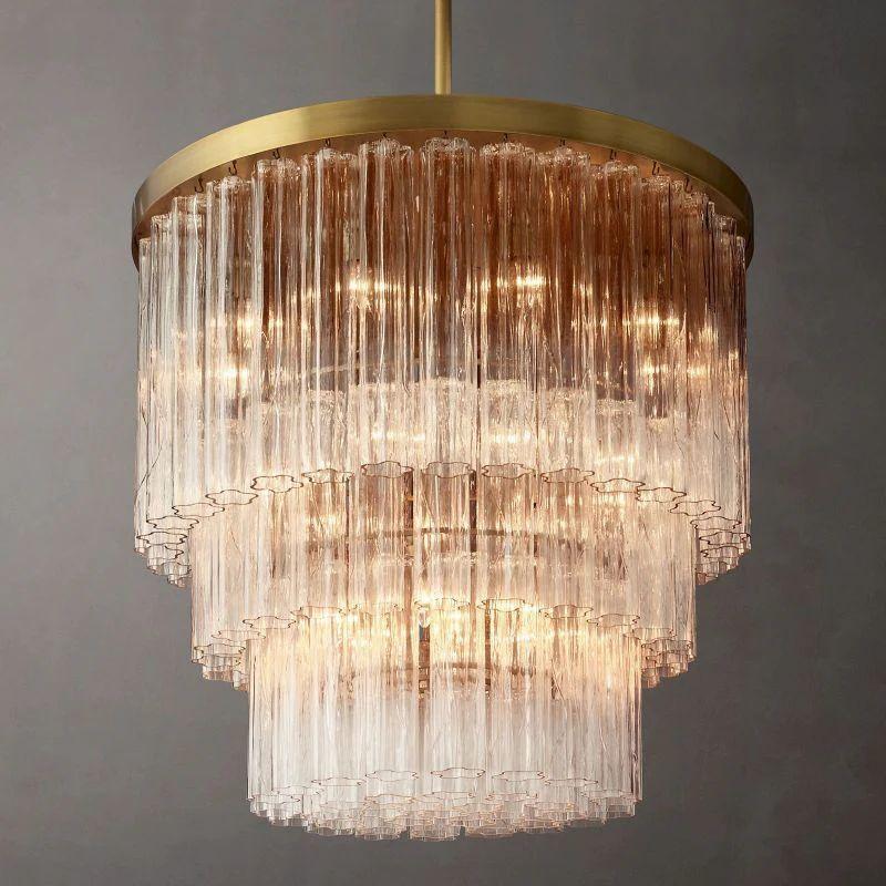 Cielo Glass 3-Tier Round Chandelier 36” - King Lamps