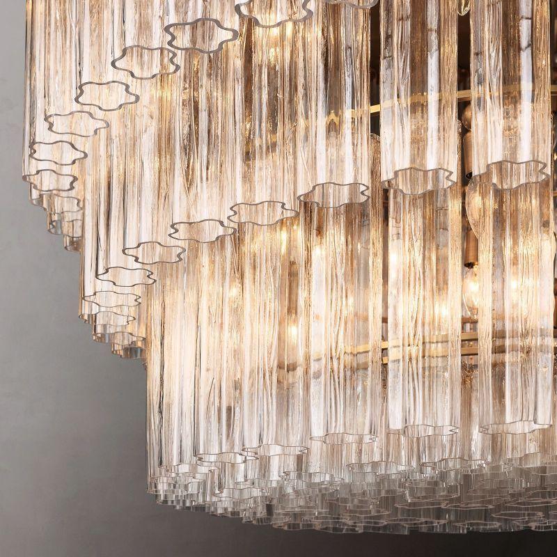 Cielo Glass 3-Tier Round Chandelier 48” - King Lamps