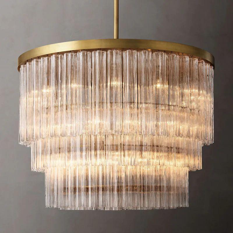 Cielo Glass 3-Tier Round Chandelier 48” - King Lamps