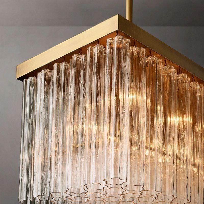 Cielo Glass Rectangular Chandelier 54” - King Lamps