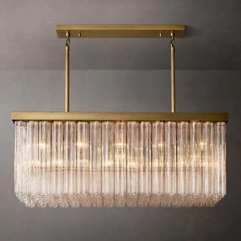 Cielo Glass Rectangular Chandelier 54” - King Lamps