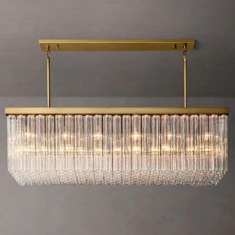 Cielo Glass Rectangular Chandelier 73” - King Lamps