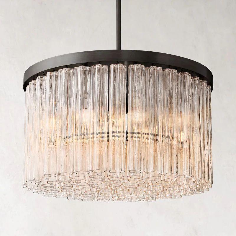 Cielo Glass Round Chandelier 36” - King Lamps