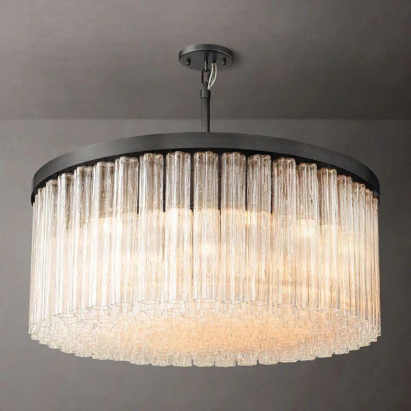 Cielo Glass Round Chandelier 48” - King Lamps