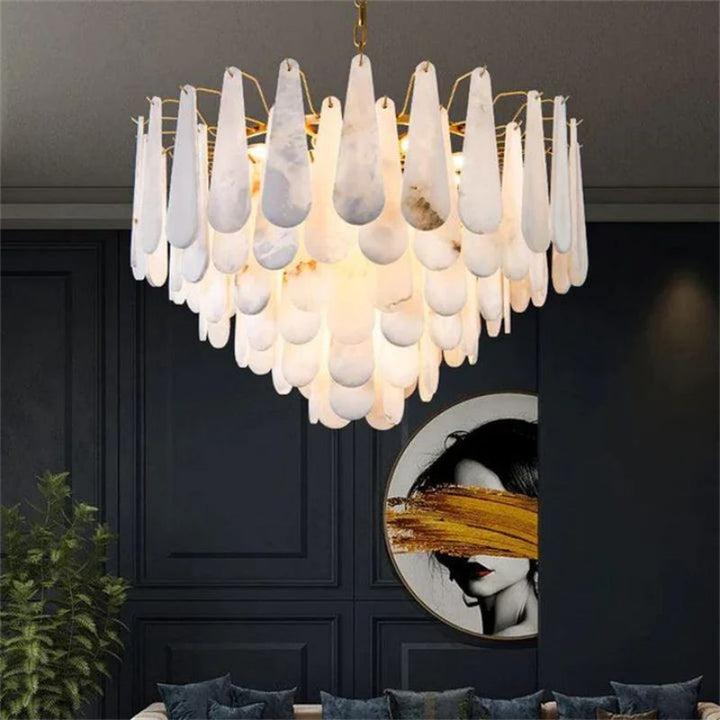 Laura Alabster Feathery Chandelier - King Lamps