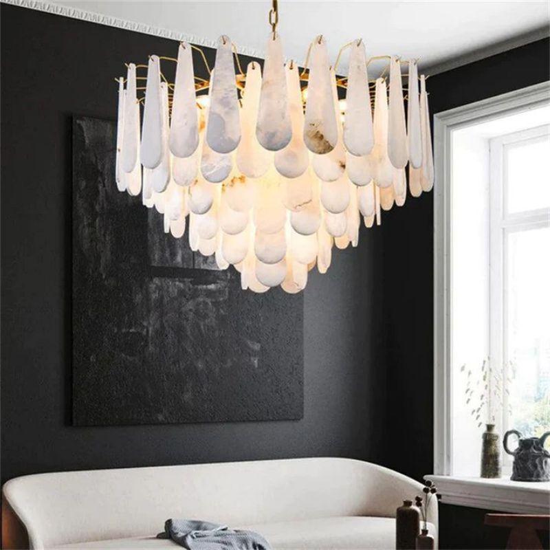 Laura Alabster Feathery Chandelier - King Lamps