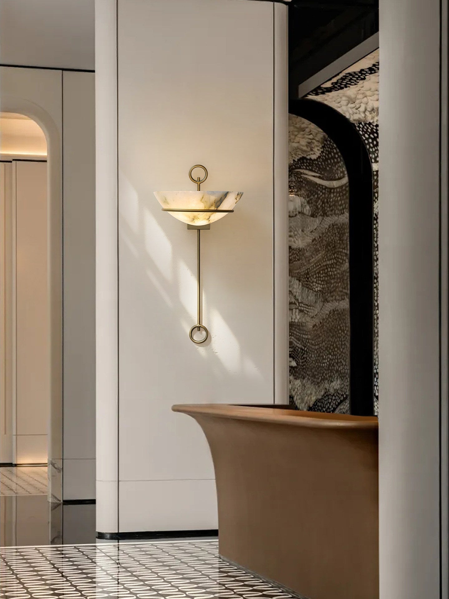 Tether Alabaster Wall Light