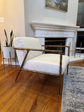 Vintage Forged Retro Silver Iron Frame Track Armchair - King Lamps