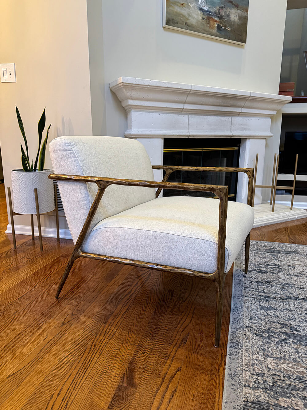 Vintage Forged Retro Silver Iron Frame Track Armchair - King Lamps