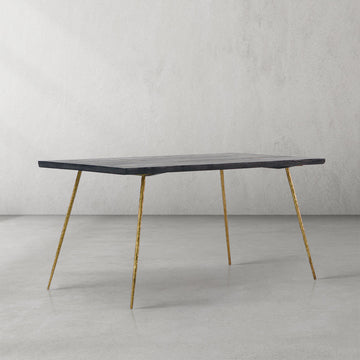Thaddies Vintage Style Metal Frame Dining Table-Kinglamps