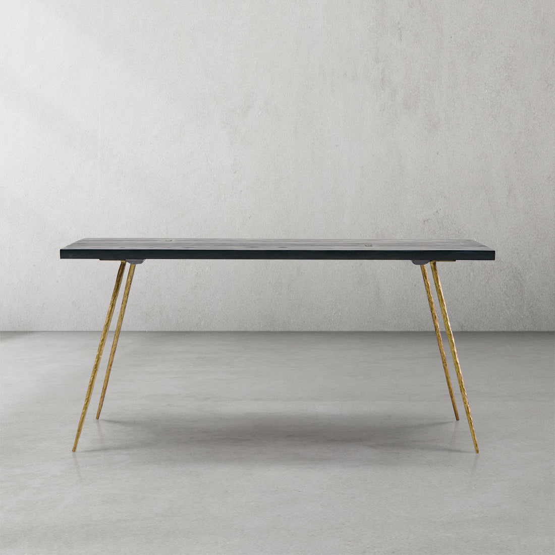 Thaddies Vintage Style Metal Frame Dining Table-Kinglamps