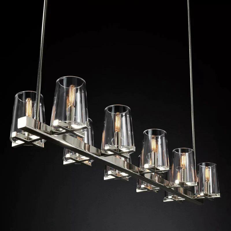 Pauillac Glass Linear Chandelier 49" - King Lamps