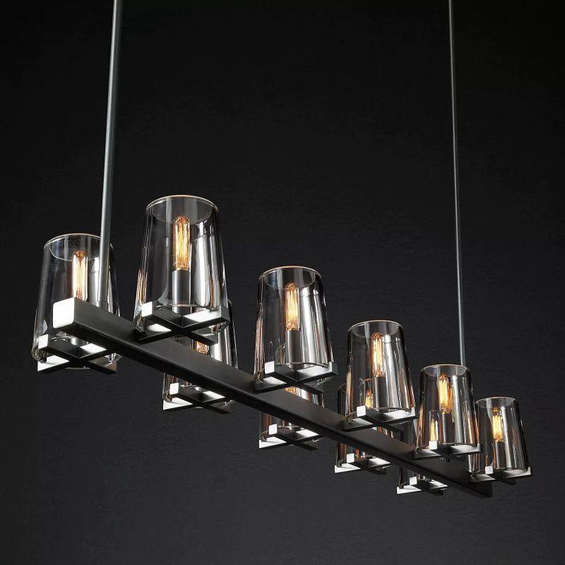 Pauillac Glass Linear Chandelier 49" - King Lamps