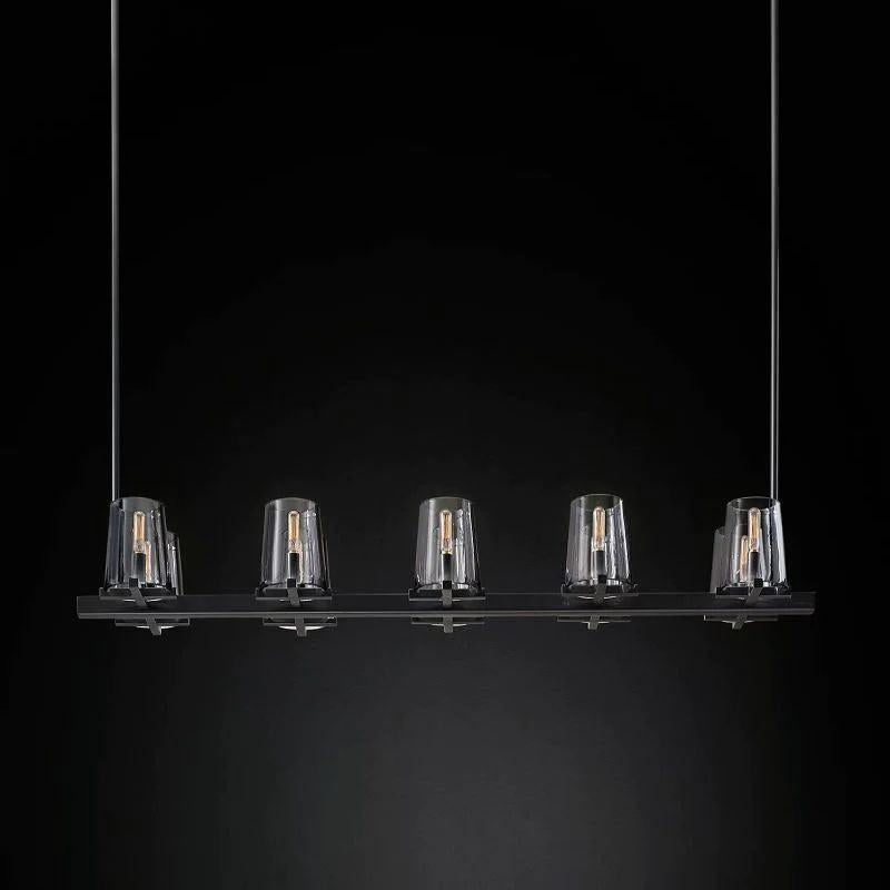 Pauillac Glass Linear Chandelier 49" - King Lamps