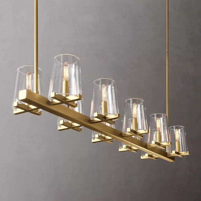 Pauillac Glass Linear Chandelier 49" - King Lamps