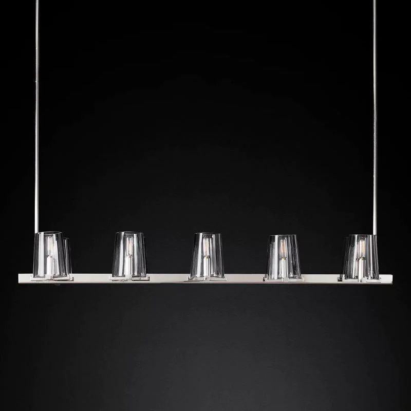 Pauillac Glass Linear Chandelier 60" - King Lamps