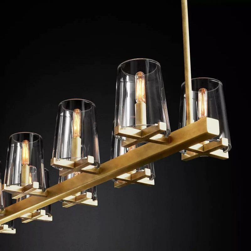 Pauillac Glass Linear Chandelier 60" - King Lamps
