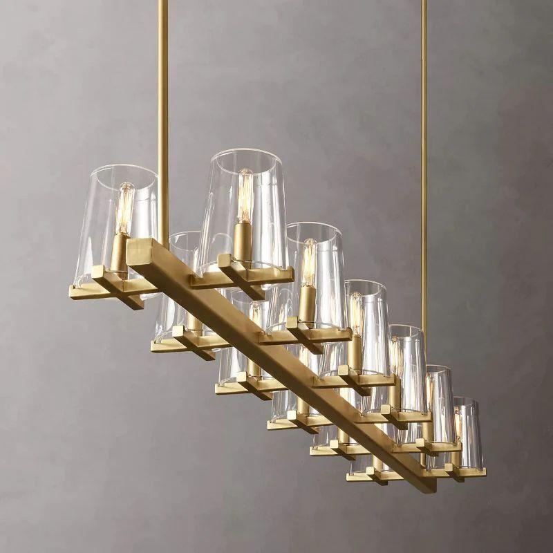 Pauillac Glass Linear Chandelier 60" - King Lamps