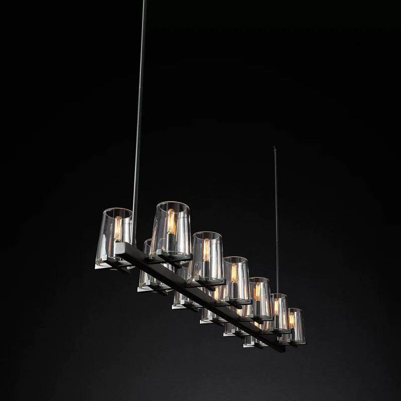 Pauillac Glass Linear Chandelier 60" - King Lamps