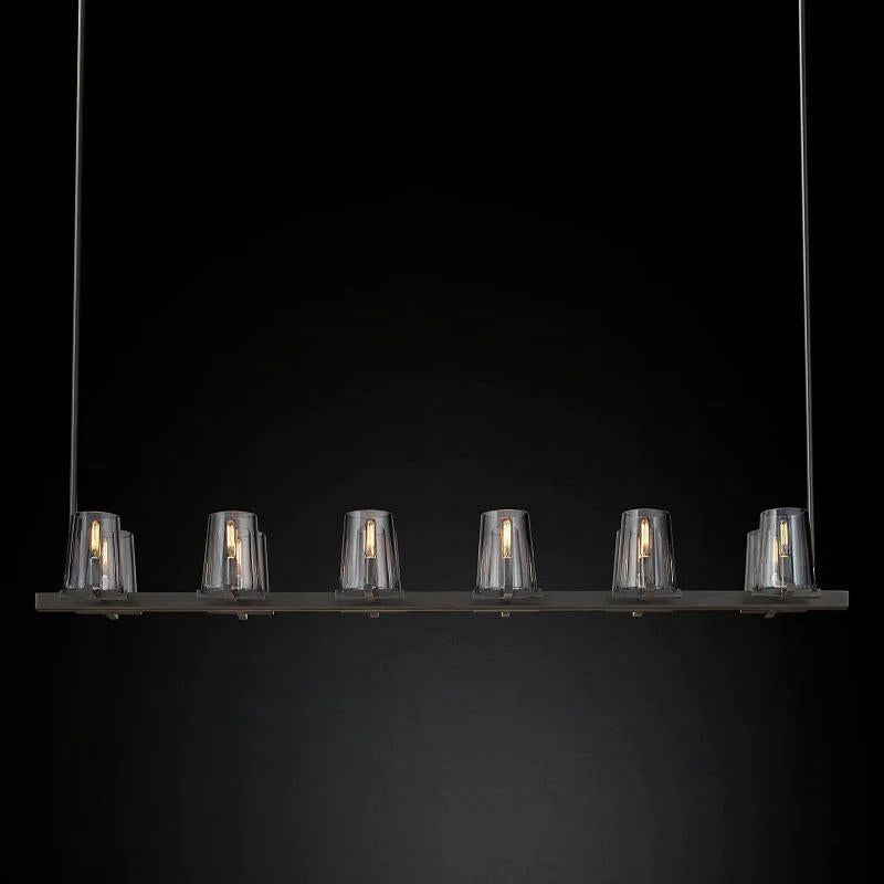 Pauillac Glass Linear Chandelier 60" - King Lamps