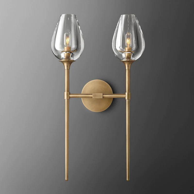 Tulip Crystal Double Sconce - King Lamps