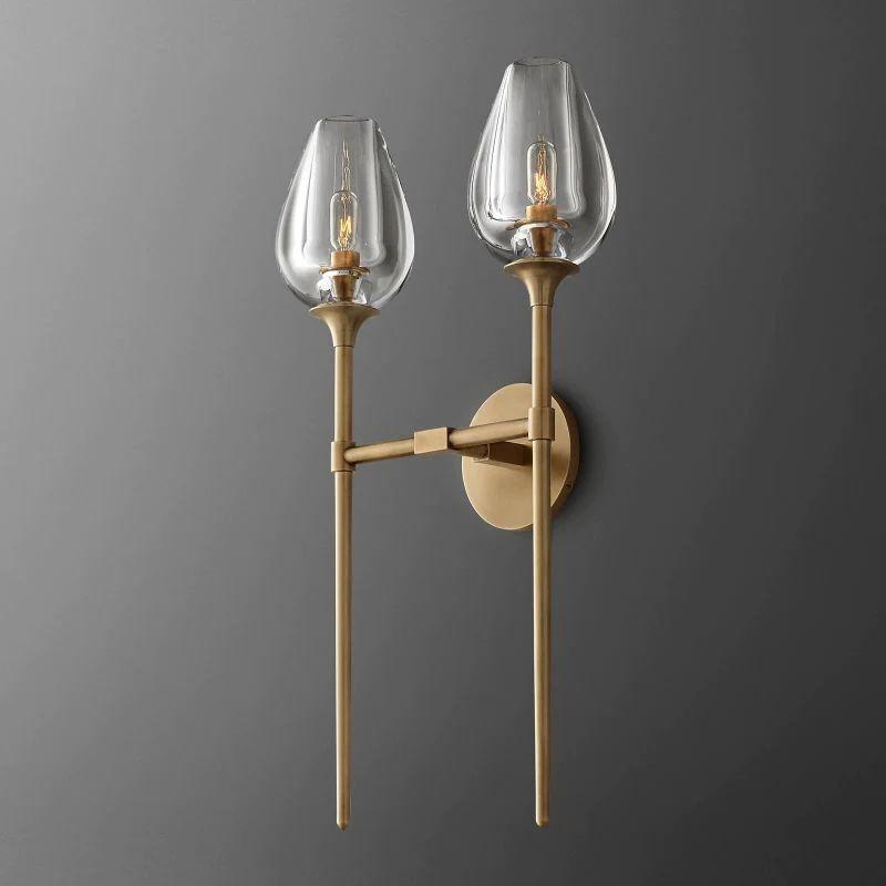 Tulip Crystal Double Sconce - King Lamps