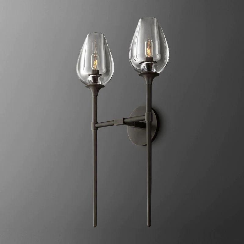 Tulip Crystal Double Sconce - King Lamps