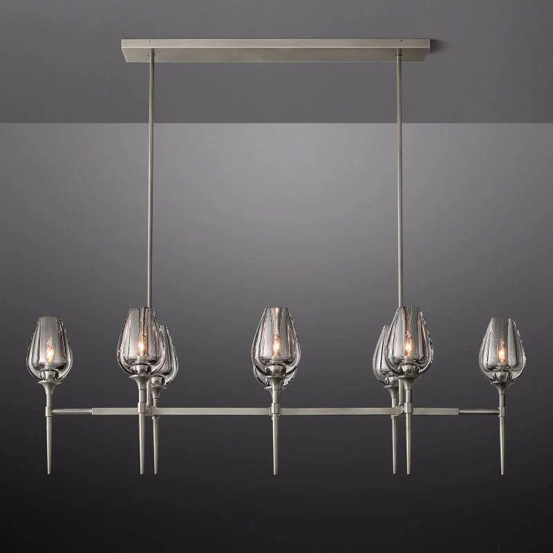Tulip Crystal Linear Chandelier 52'' - King Lamps