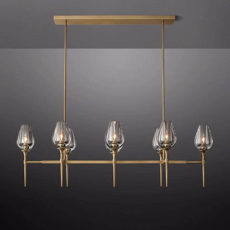 Tulip Crystal Linear Chandelier 52'' - King Lamps