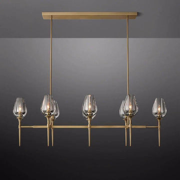 Tulip Crystal Linear Chandelier 52'' - King Lamps