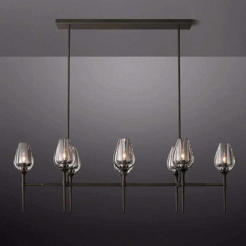 Tulip Crystal Linear Chandelier 52'' - King Lamps