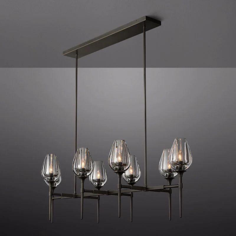 Tulip Crystal Linear Chandelier 52'' - King Lamps