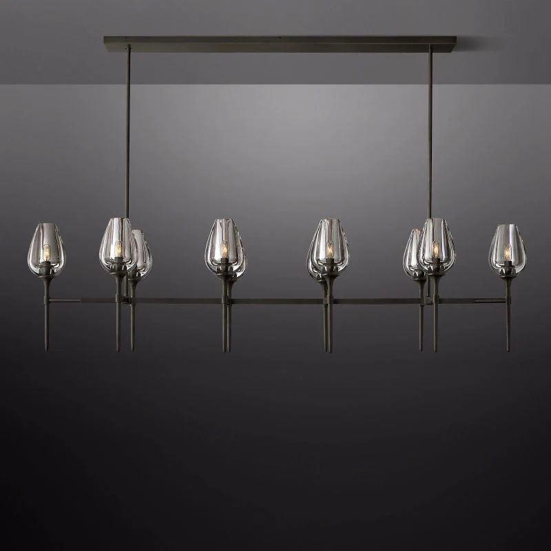 Tulip Crystal Linear Chandelier 65'' - King Lamps