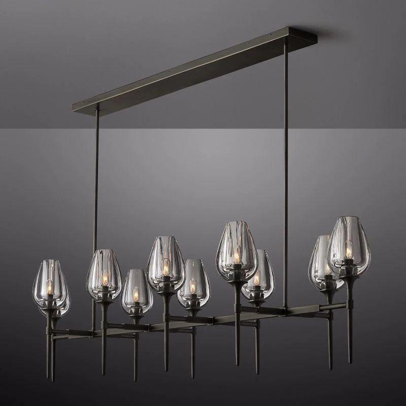 Tulip Crystal Linear Chandelier 65'' - King Lamps