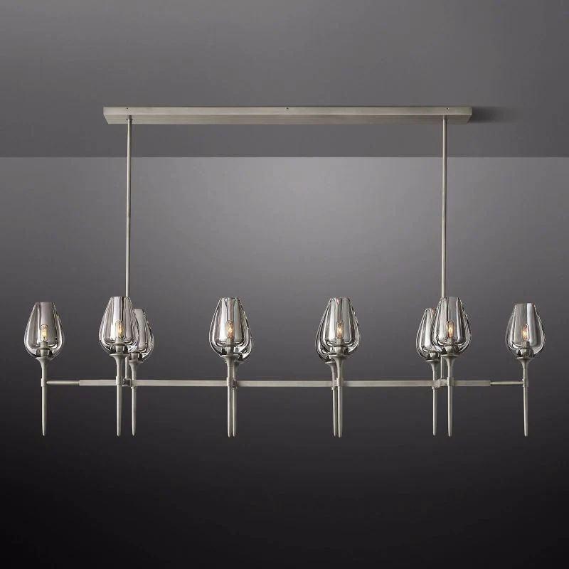 Tulip Crystal Linear Chandelier 65'' - King Lamps