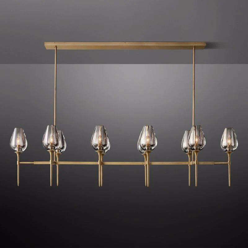 Tulip Crystal Linear Chandelier 65'' - King Lamps